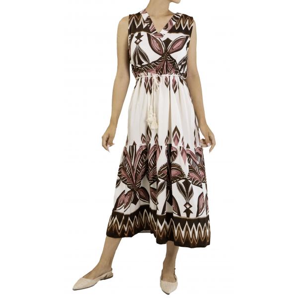 Vestito fantasia lungo scollo a V